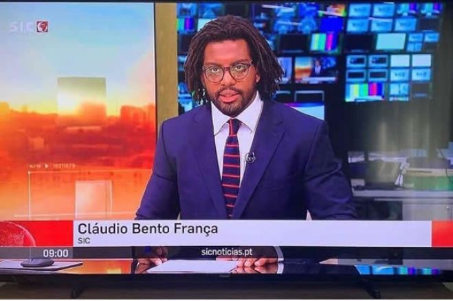 Jornalista Luso angolano Cláudio França "faz história" ao estrear-se como pivô na SIC Notícias